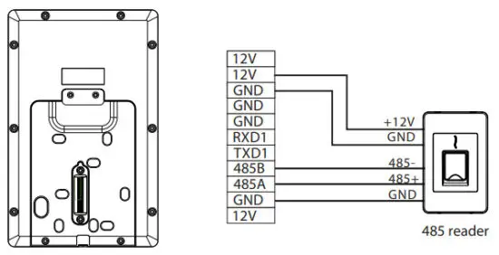 ZKTeco ProFace X Body Temperature and Facial Recognition - RS485 Connection