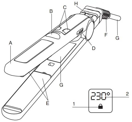 Rowenta Creation Digital CF7185F0 Hair Straightener -fig1