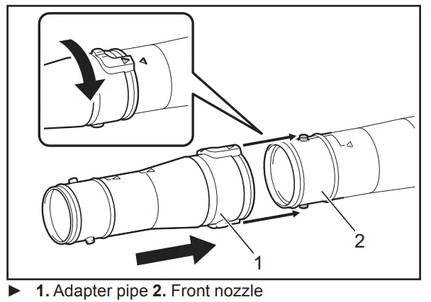 Makita Cordless Blower -. Attach the adapte