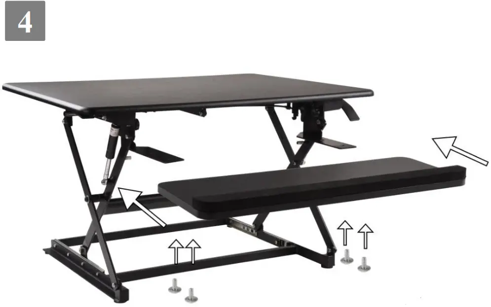 Height Adjustable Computer Desk-- Fasten the keyboard