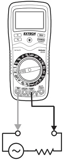 EXTECH Digital Multimeter-AC CURRENT MEASUREMENTS