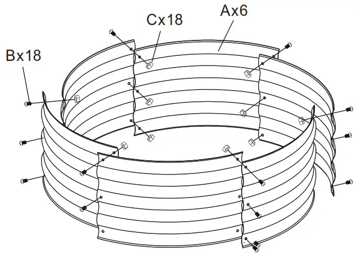 Kotulas WHPL431 36 Inch Galvanized Round Raised Garden Bed - ASSEMBLY INSTRUCTION