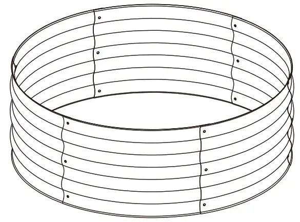 Kotulas WHPL431 36 Inch Galvanized Round Raised Garden Bed - Cover