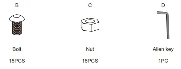 Kotulas WHPL431 36 Inch Galvanized Round Raised Garden Bed - HARDWARE CONTENTS