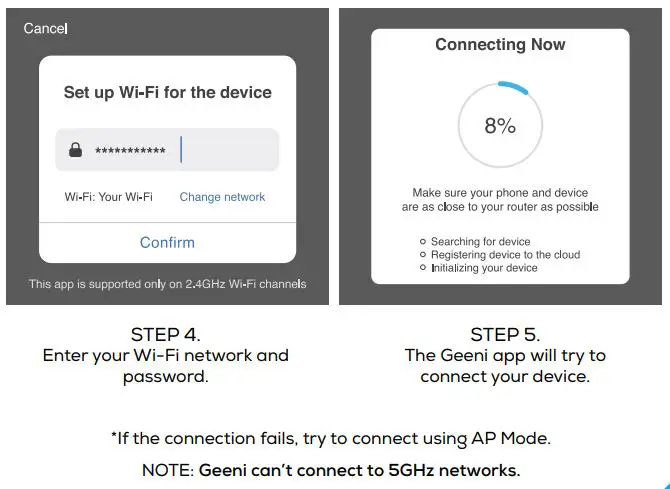 geeni Smart Wi-Fi Plug - Add device. Method1 Easy Mode(2)