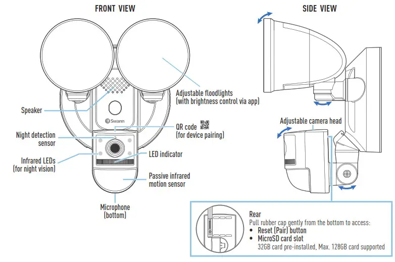 Swann SWIFI-4KFLOCAM-US 4K Floodlight Security Camera - fig