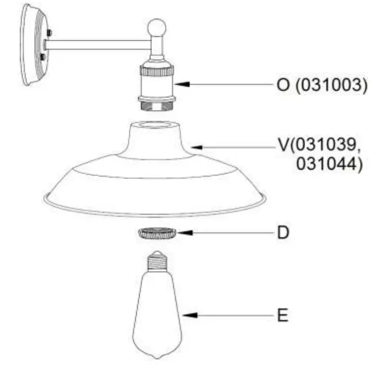 Lucci decor 031039 Manor 300mm Barn Metal Shade - wattage rating