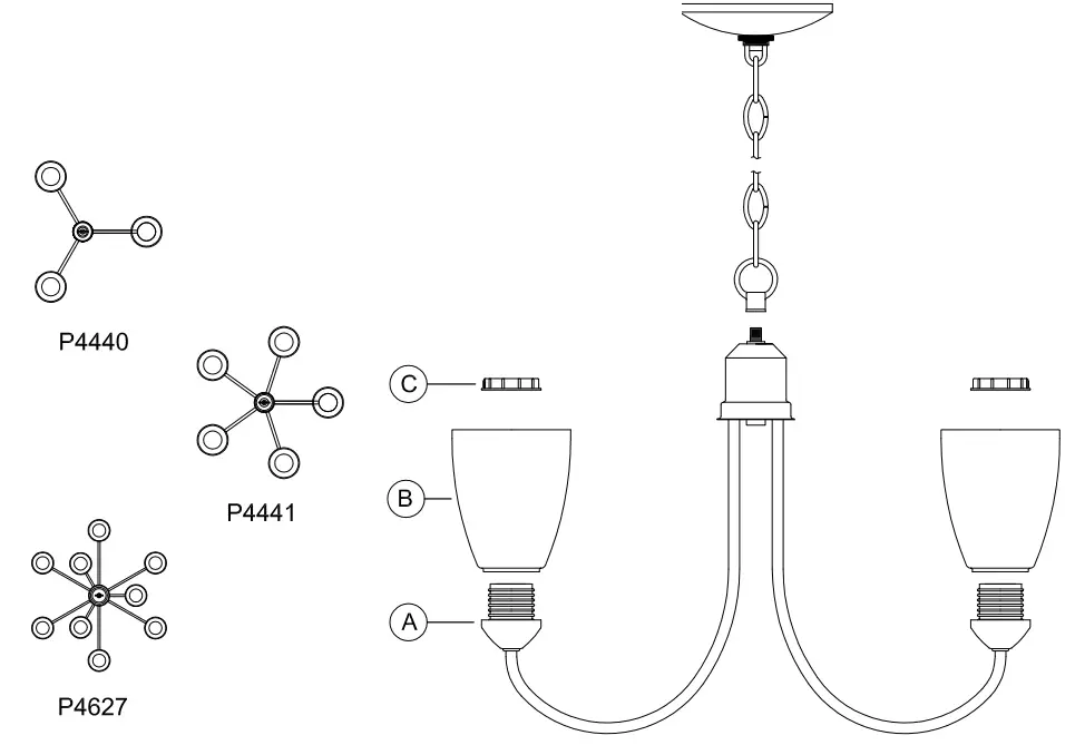 PROGRESS LIGHTING P4440 3 LT Chandelier