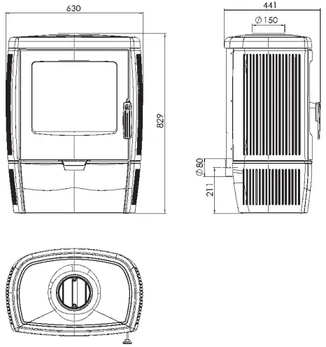 Plamen Alberto Cast Iron Stove-FIG3