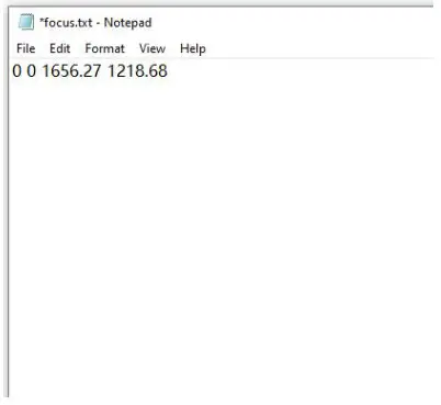 OCAL Electronic Collimator PRO - focus.txt and save the file.