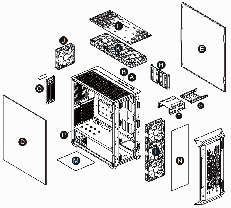 COUGAR MX620 RGB Stylish ARGB Mid Tower Case with Modern Patterned Air Vents -