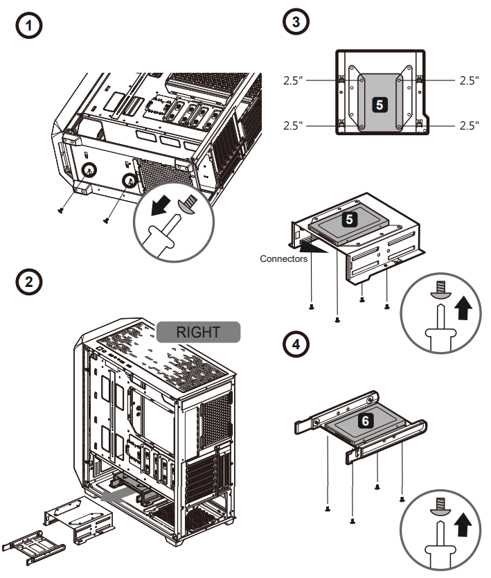COUGAR MX620 RGB Stylish ARGB Mid Tower Case with Modern Patterned Air Vents - Install with trays2