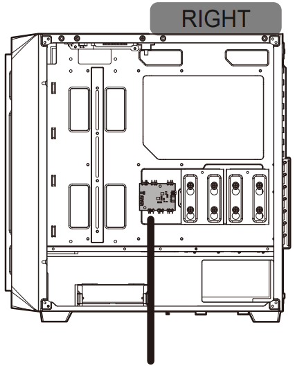 COUGAR MX620 RGB Stylish ARGB Mid Tower Case with Modern Patterned Air Vents - RIGHT