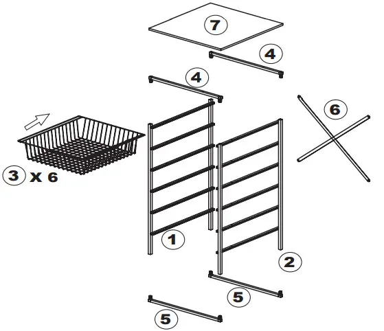 Kmart 6 Wire Drawer Unit IM-43033324 - DO NOT TIGHTEN