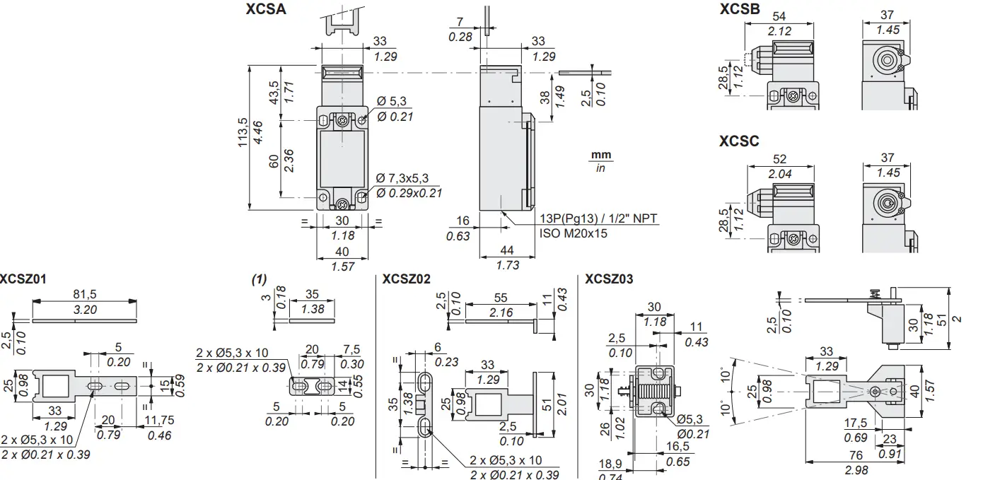 Schneider Electric XCSA B C Safety Interlock Switch - fig