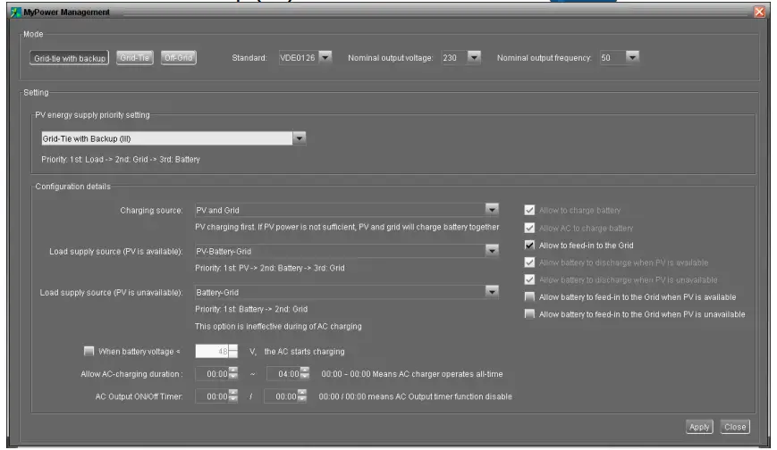 PowerWalker Solar Inverter Svn 15 Kva On-Grid Charger 3 Phase - Grid-tie with backup
