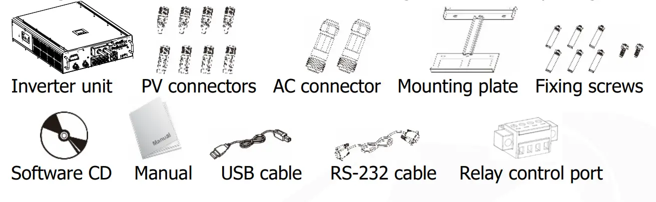 PowerWalker Solar Inverter Svn 15 Kva On-Grid Charger 3 Phase - Packing List