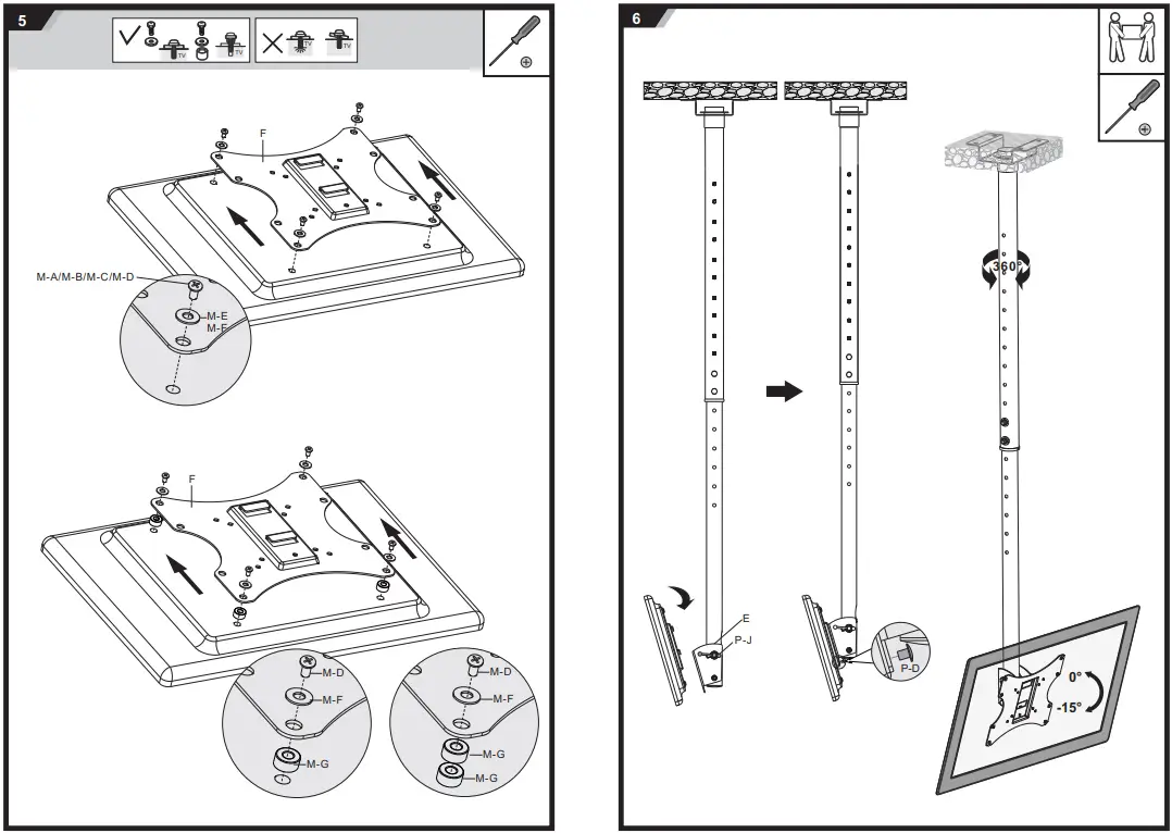 SECOMP 17.99.1217 VALUE LCD or TV Ceiling Mount - Mounting 1