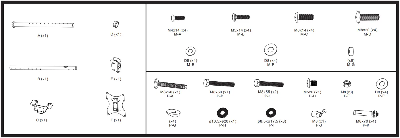 SECOMP 17.99.1217 VALUE LCD or TV Ceiling Mount - Tools