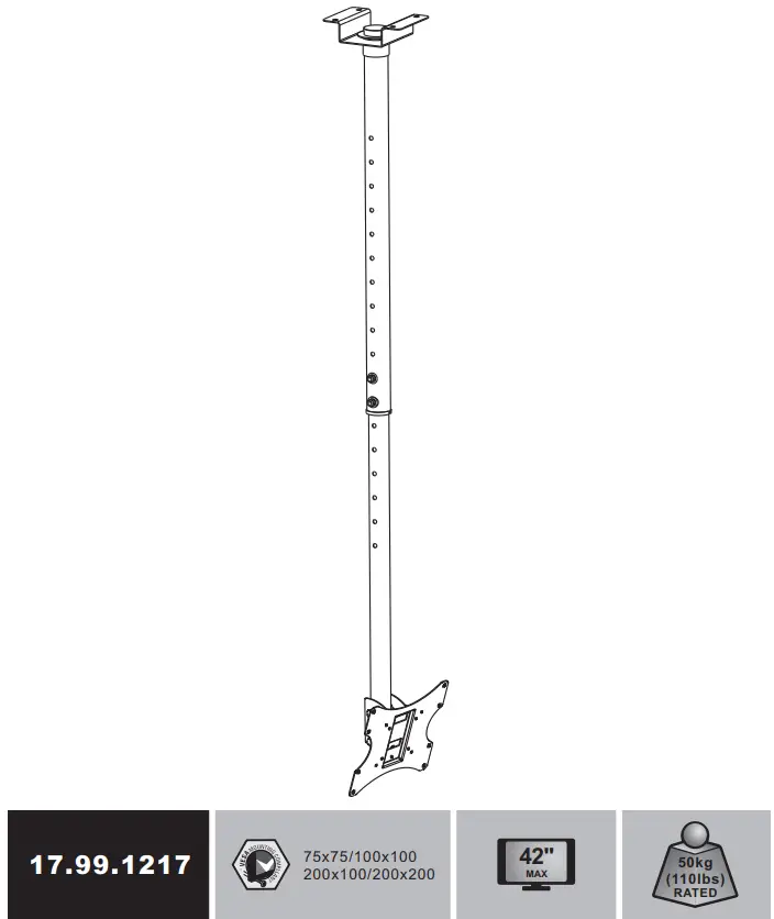 SECOMP 17.99.1217 VALUE LCD or TV Ceiling Mount