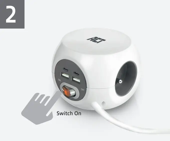 ACT AC2435 Power Strip Cube 2