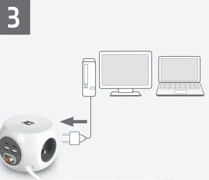 ACT AC2435 Power Strip Cube 3