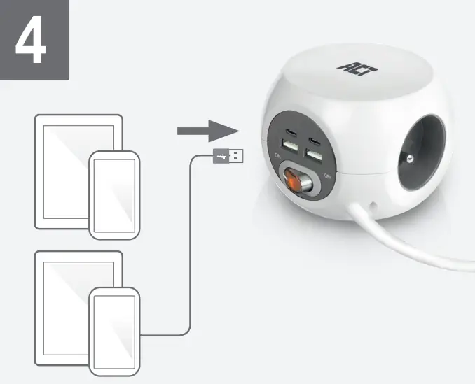 ACT AC2435 Power Strip Cube 4