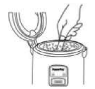 PowerPac PPRC42-Nonstick 1.8L Rice Cooker with Porridge Function - Non-Stick Inner Pot - Lid up