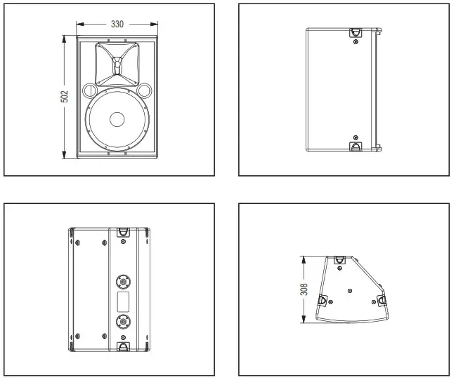 TLA CS250 Toasting Paint Speaker - Cabinet Dimension
