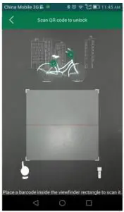 Omni OC32 Sharing Bike Smart Lock - scanning QR code page