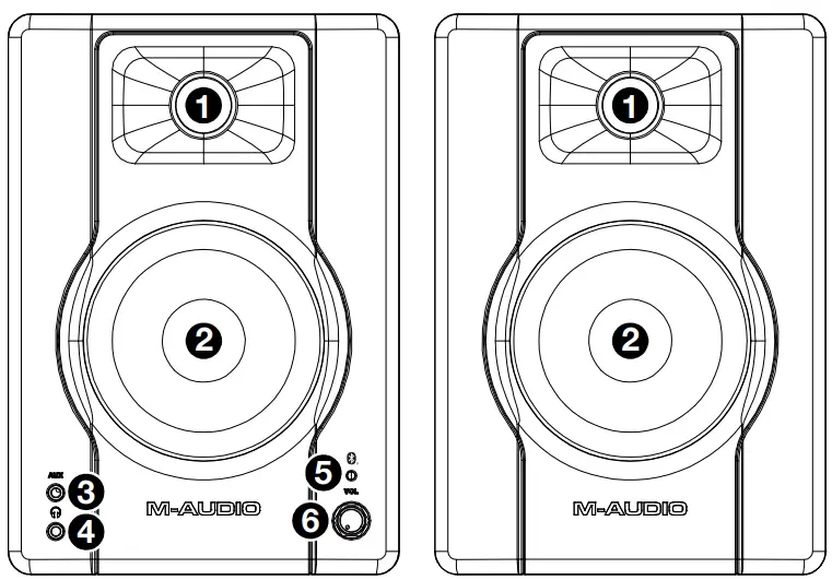 M Audio BX4 BT 4 5 Inch 120W Studio Monitors - Front Panel