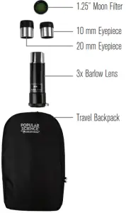 CELESTRON 22006 Travel Scope 60 Portable Telescope - OTHER INCLUDED ACCESSORIES