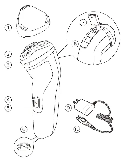 PHILIPS S1334-41 Dry Electric Shaver fig 1