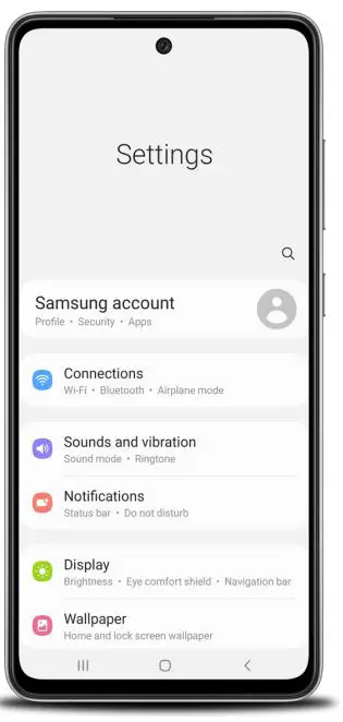 SAMSUNG A52 Smartphone User Guide - Phone Settings