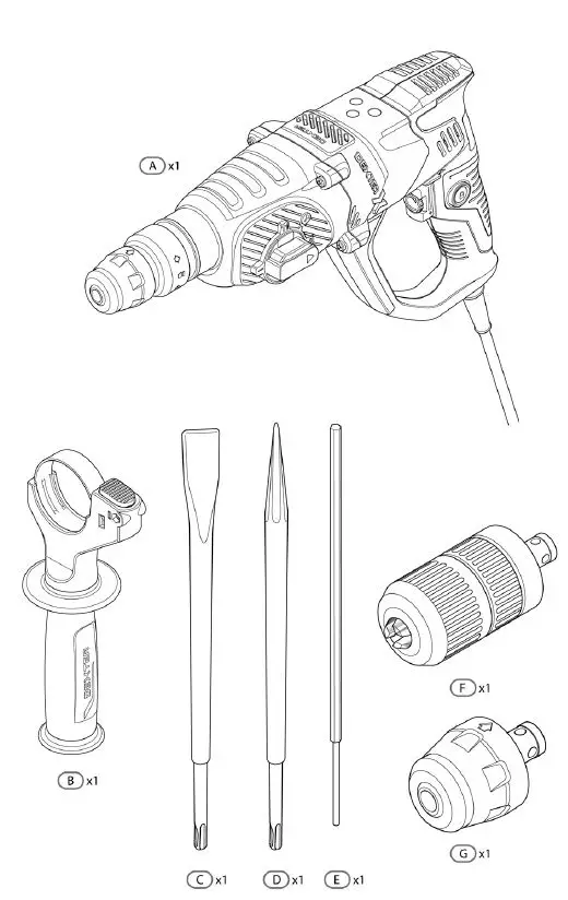 DEXTER 110RH2-40.5 Rotary Hammer-1