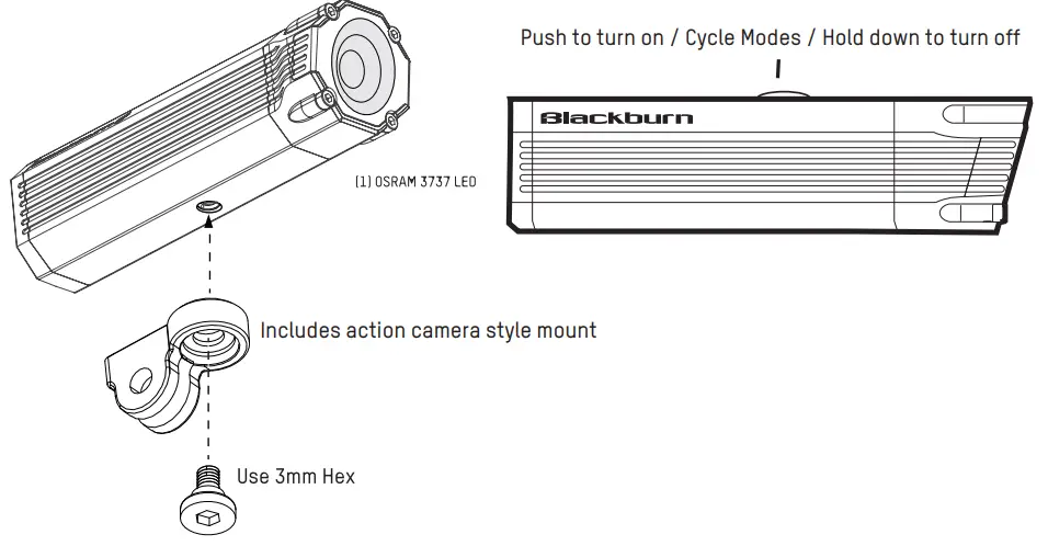 Blackburn 7134749 Dayblazer 1000 USB Rechargeable Front Light