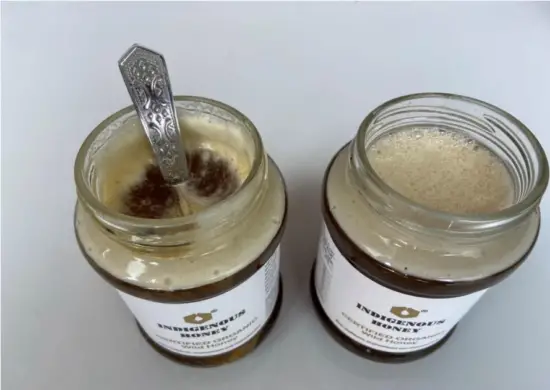 intertek Raw Honey A layer of white foam Honey - FIG 1