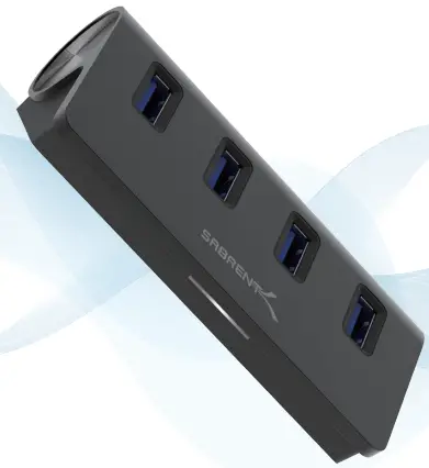SABRENT HB-MC3B Premium 4 Port Black Aluminum USB 3.0 Hub-FIG1
