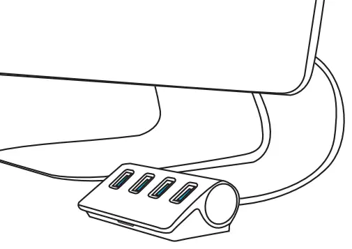 SABRENT HB-MC3B Premium 4 Port Black Aluminum USB 3.0 Hub-FIG3