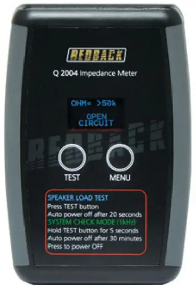 REDBACK Q 2004 Digital Audio Impedance Meter
