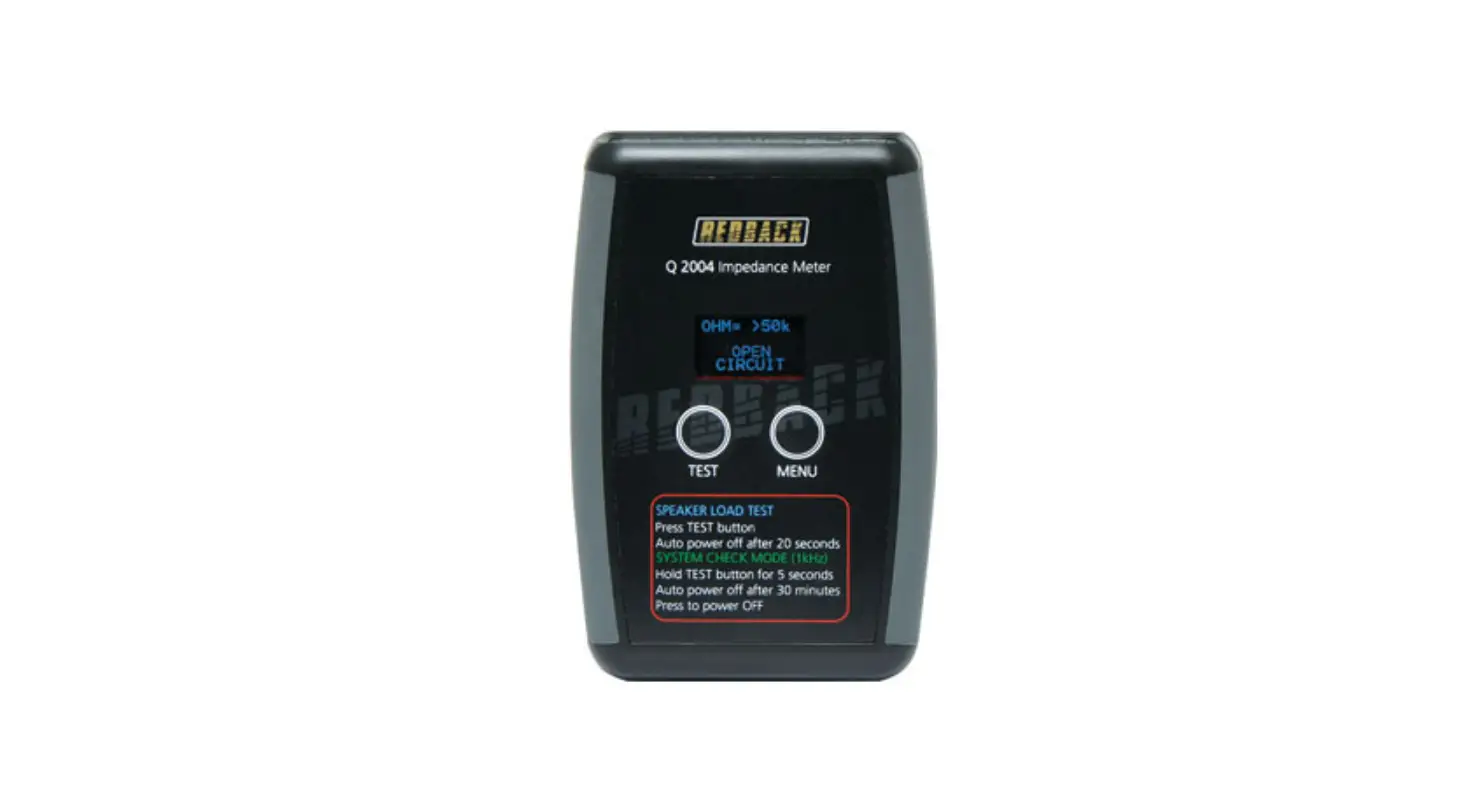 Redback Q 2004 Digital Audio Impedance Meter Instruction Manual