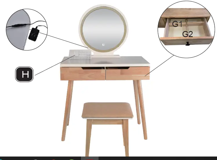 ManoMano HW1083 Vanity Table 5