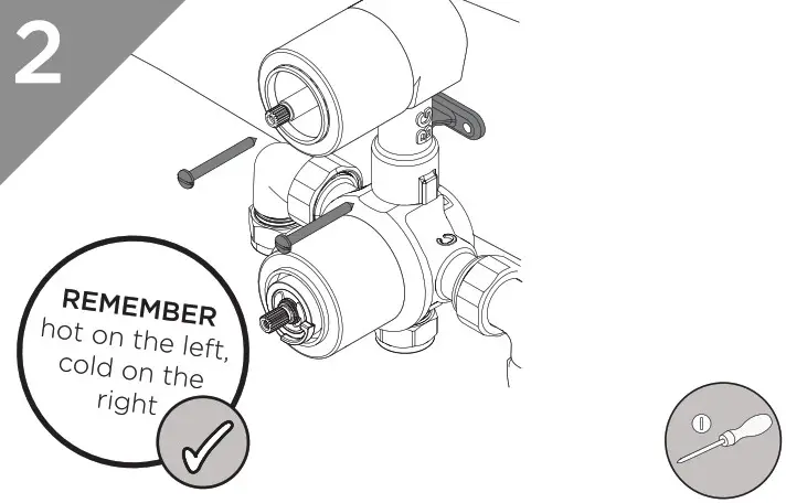BRISTAN N2 SHCVO C D8 Recessed Thermostatic Dual Control Shower Valve - Installation 2
