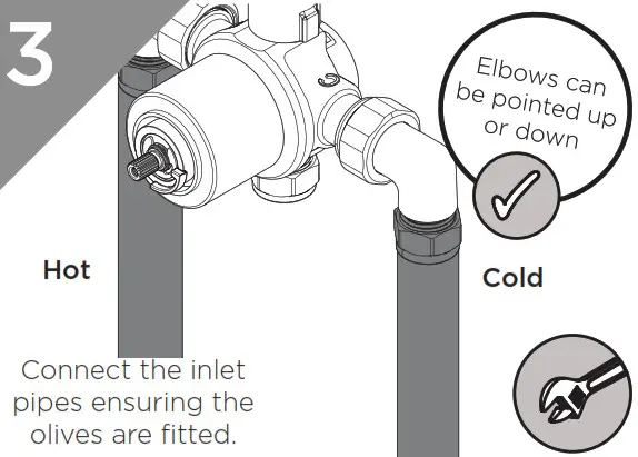 BRISTAN N2 SHCVO C D8 Recessed Thermostatic Dual Control Shower Valve - Installation 3
