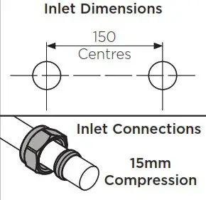 BRISTAN N2 SHCVO C D8 Recessed Thermostatic Dual Control Shower Valve - Specifications 3
