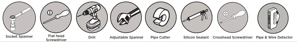 BRISTAN N2 SHCVO C D8 Recessed Thermostatic Dual Control Shower Valve - Tools