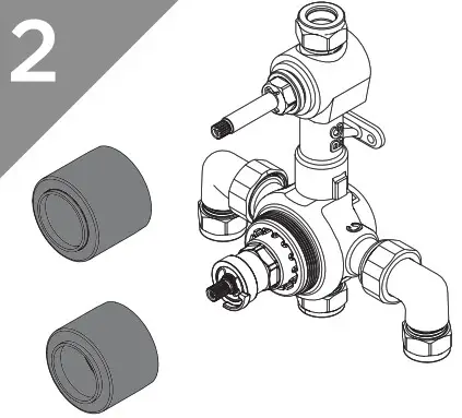 BRISTAN N2 SHCVO C D8 Recessed Thermostatic Dual Control Shower Valve - Valve Configuration 2