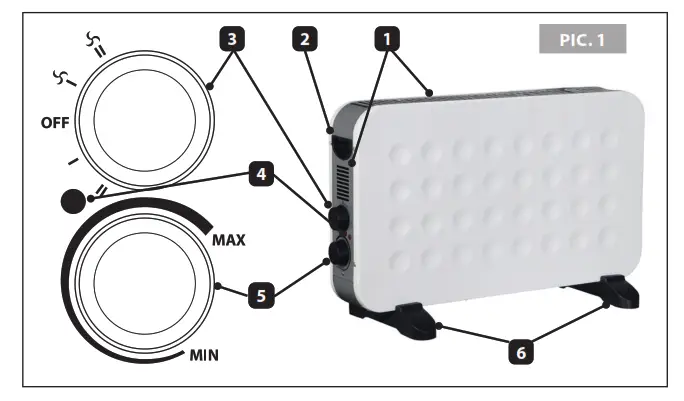 eldom HC210 Convector Heater with Turbo Function - Fig 1