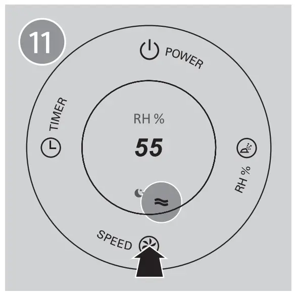 HU4814 Portable Evaporator Humidifier Change the fan speed