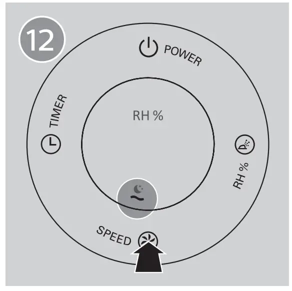 HU4814 Portable Evaporator Humidifier Change the fan speed
